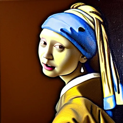 Prompt: painting of Yoda posed in the style of ‘Johannes Vermeer girl with a pearl earring’ hyperrealistic, moody lighting, golden hour