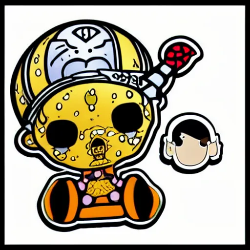 Image similar to die cut sticker, tony chopper of one piece, splatter paint