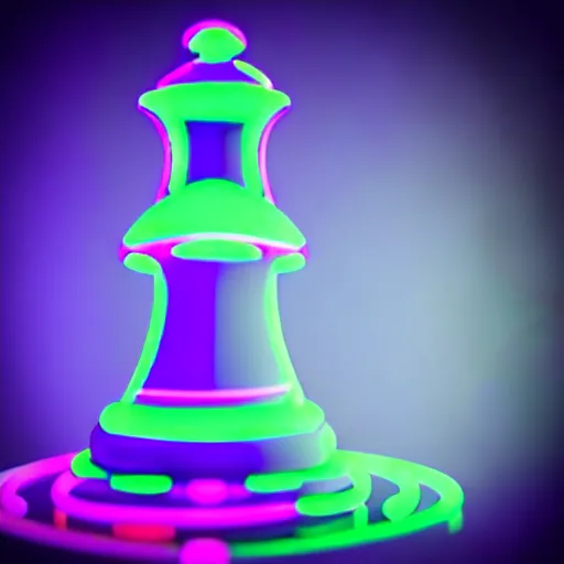 Prompt: vintage instamatic photo of a queen chess piece made of rings of neon lights resting on glassware , Isometric 3D Fantasy, smooth 3D Illustration, Cinematic Matte Painting, soft render,