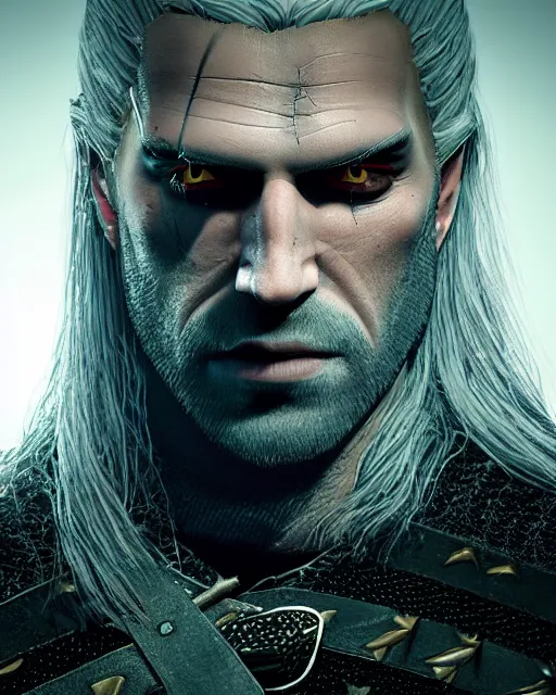 Image similar to portrait of the witcher, undead, shady, creepy, ultrarealistic, 8 k