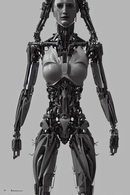 Prompt: symmetry!! full body female human anatomy concept, cybernetic implants, gun metal grey, mechanized limbs, muscular system reference, digital art, in the style of ben lol, brian sum, ramil sunga, herbert lowis, furio tedesschi, christopher cao, artstation, pinterest, deviantart, photoshop, octane render, unreal engine