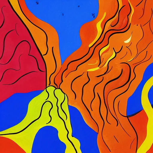 Image similar to cartoon hd illustration of the world on fire, inspired by matisse, malevich, david hockney, colorful, happy, trending on artstation, 4 k