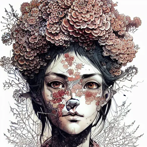 Image similar to portrait painted in ian mcque style drawn by vania zouravliov and takato yamamoto, inspired by fractal flowers, intricate acrylic gouache painting, high detail, sharp high detail, artstation