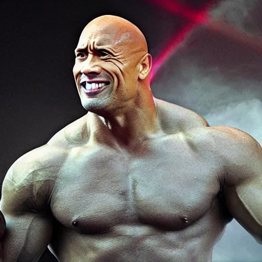 Prompt: dwayne the rock johnson as a rock