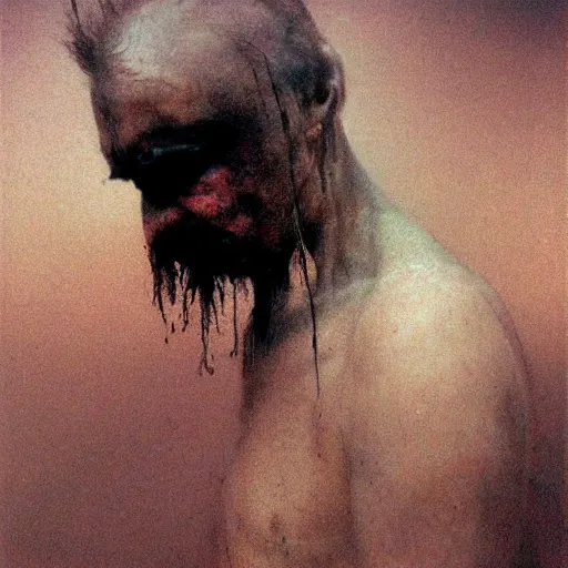 Prompt: self-hatred as a candid way to survive, soft memories, ocean specular, all along the stars, gritty feeling, imagining a blissful fate, conflicted emotions, anger, sadness, facial expression, emotive portrait, by Francis Bacon, by Beksinski, neo-expressionism, war photography, photojournalism, antithesis, dialogue, chaotic revenge