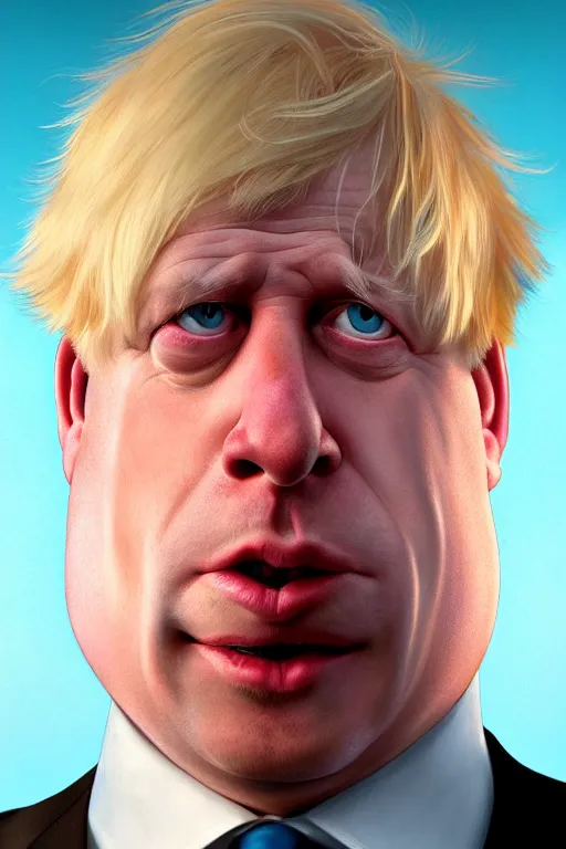 Image similar to Boris Johnson as a Family Guy character, realistic portrait, symmetrical, highly detailed, digital painting, artstation, concept art, smooth, sharp focus, illustration, cinematic lighting, art by artgerm and greg rutkowski and alphonse mucha