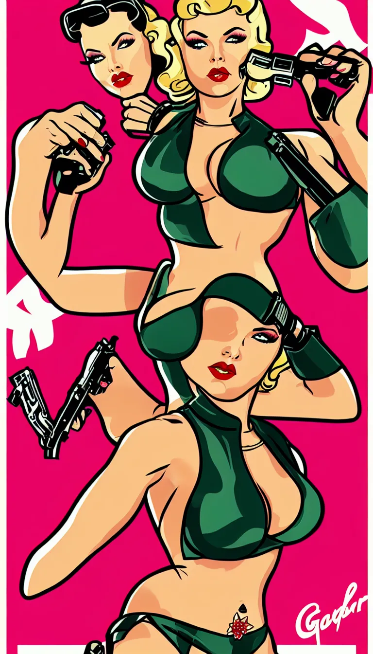 Image similar to pinup gta poster woman