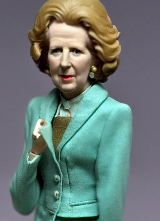 Image similar to Photo of a 1979 action figure of Margaret Thatcher, mint condition, still with packaging