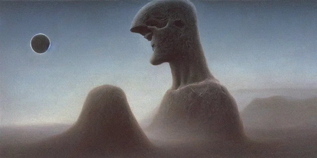 Image similar to halo ring from the game halo, zdzisław beksinski