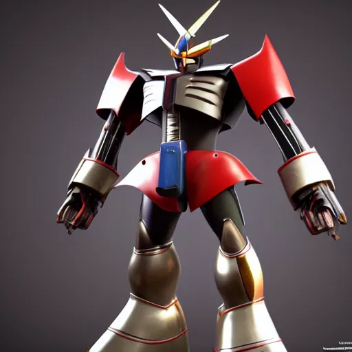 Prompt: Mazinger Z,ultra high resolution, hyper realistic, intricate details, cinematic, award winning. Rendered with octane unreal engine.