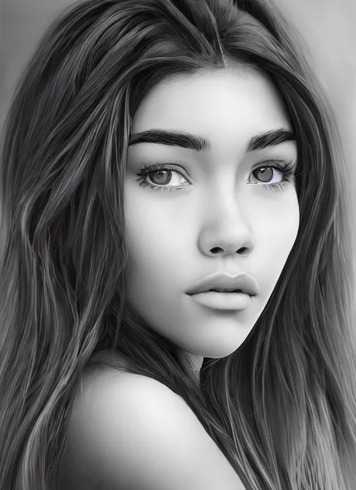 Image similar to Madison Beer realistic 3D portrait by ian spriggs