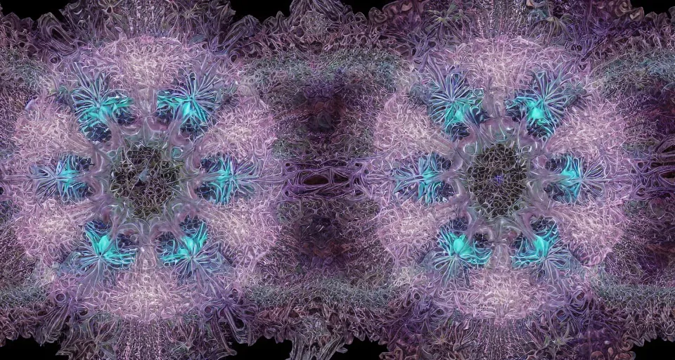 Prompt: a digital intricate beautiful matte painting of a kaleidoscopic fractal metalic figure