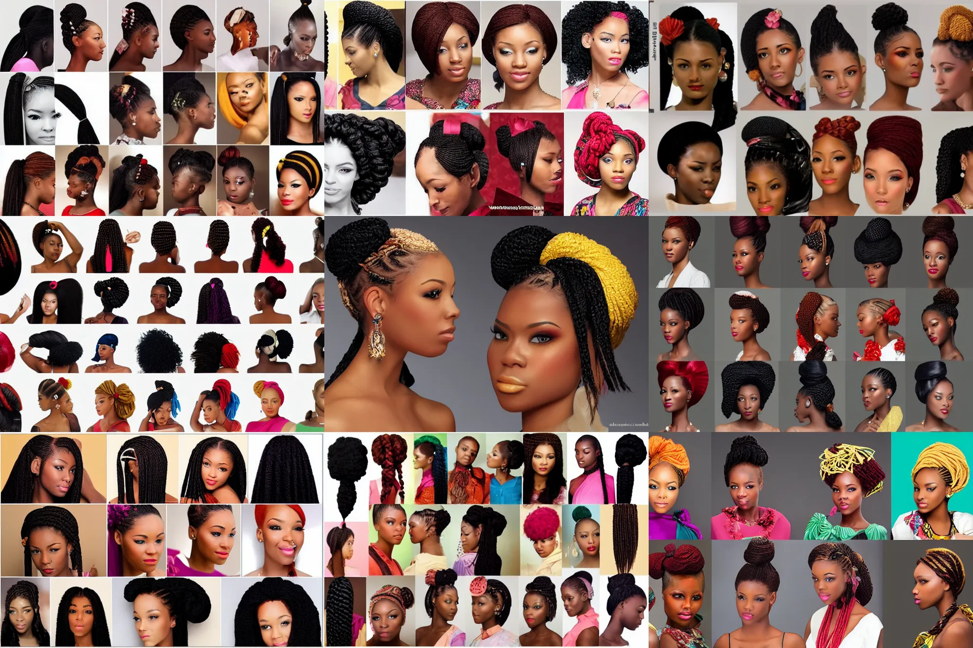 Free Vector | Female hairstyles set all types of hair with different hair  color