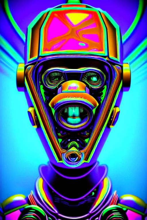 Prompt: maximalist overdetailed futuristic robot head portrait. lowbrow scifi artwork by kidsquidy ø - cult and subjekt zero. ray tracing hdr polished sharp in visionary psychedelic fineart style inspired by beastwreck jimbo phillips and salviadroid