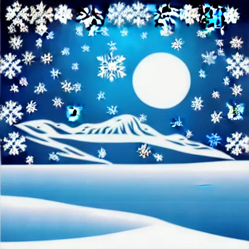 Prompt: winter - themed vector art panel for cnc plasma, laser, stencil, unique winter design