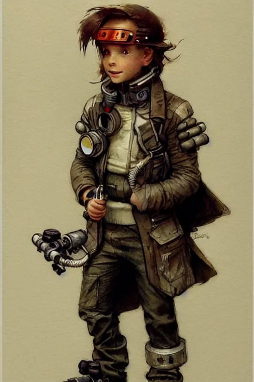 Image similar to ( ( ( ( ( 2 0 5 0 s retro future 1 0 year boy old super scientest in space pirate mechanics costume full portrait. muted colors. ) ) ) ) ) by jean - baptiste monge!!!!!!!!!!!!!!!!!!!!!!!!!!!!!!