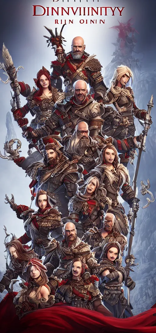 Image similar to divinity original sin 2 movie poster, high detail