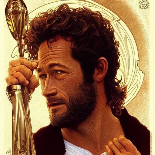 Image similar to amazing lifelike award winning pencil illustration of Luke Perry trending on art station artgerm Greg rutkowski alphonse mucha cinematic