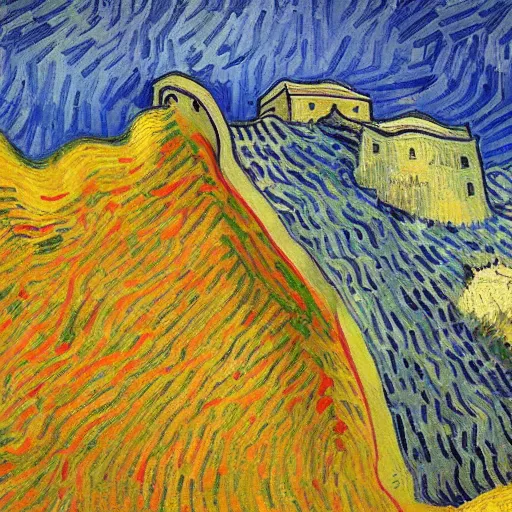 Image similar to Great Wall, by Van Gogh