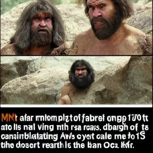 Prompt: Caveman meme