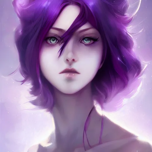 Prompt: beautiful anime women with purple hair, a straight horn on her forehead, purple eyes, a purple tuxedo, sharp focus, intricate, cell shaded, award winning photography, cinematic, digital painting, cinematic, wlop, 8 k, by ross tran, tom bagshaw