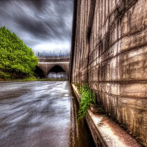 Image similar to a troll living under a medieval bridge realistic 3 5 mm hdr professional photograph