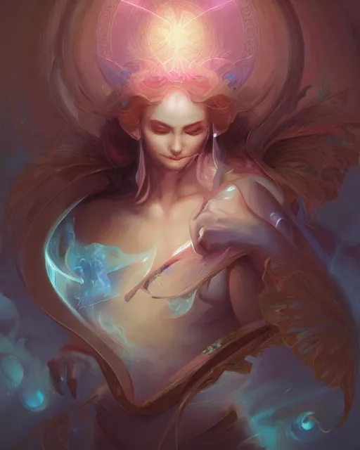 Image similar to portrait of a beautiful metaphysical emanation, by pete mohrbacher and artgerm and wlop, digital art, highly detailed, intricate, fantasy, mystical, sharp focus, Trending on Artstation HQ, deviantart, unreal engine 5, 4K UHD image