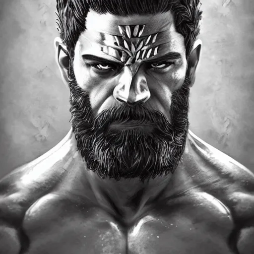 handsome portrait of spartan - leonidas bodybuilder