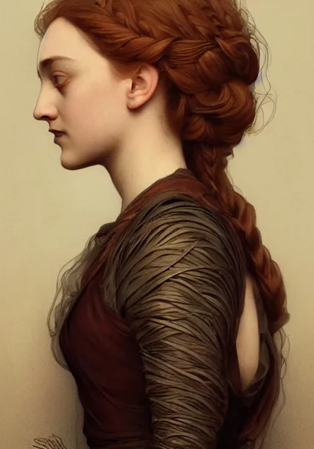 Image similar to sansa saoirse ronan mummy, intricate, elegant, highly detailed, digital painting, artstation, concept art, smooth, sharp focus, illustration, art by artgerm and greg rutkowski and alphonse mucha and william - adolphe bouguereau