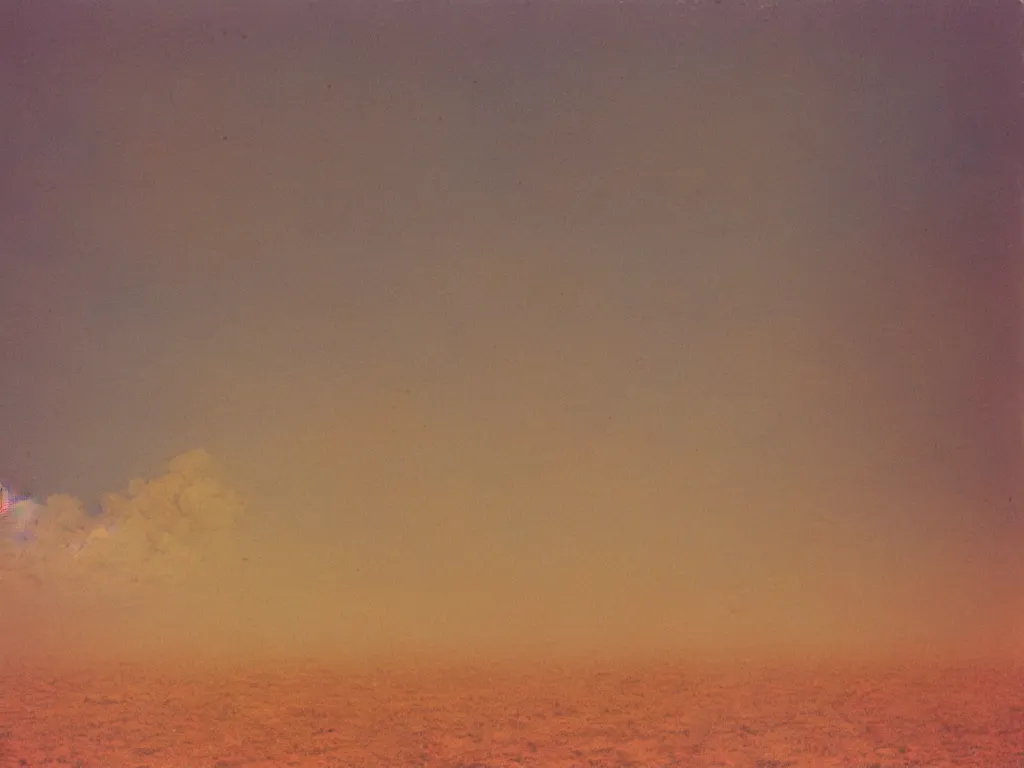 Prompt: autochrome of a dust storm in desert in the style of Straylight and Dune by Villeneuve