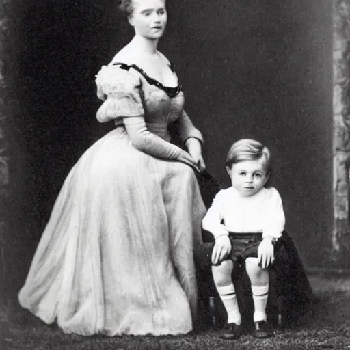 Image similar to photo of a 2 3 year old german princess and her 4 year old son