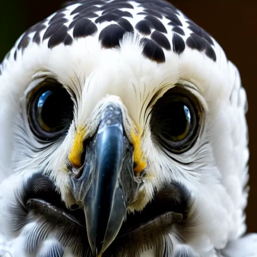 Image similar to close up of a face of a harpy eagle