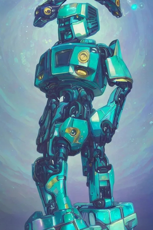 Image similar to a full body portrait of Autobot Rung!!!, seapunk Mecha , vaporwave , digital art, artstation, by WLOP, Ilya repin, alphonse mucha., Very highly detailed 8K, octane, Digital painting, the golden ratio,