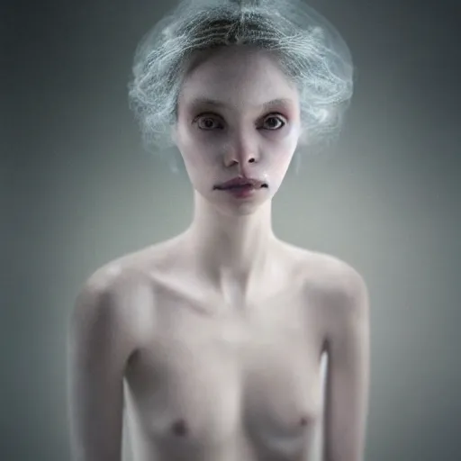 Prompt: portrait of a beautiful ghostly haunting female, depth of field, zeiss lens, detailed, symmetrical, centered, fashion photoshoot, by annie leibovitz and steve mccurry, david lazar, jimmy nelsson, breathtaking, 8 k resolution, extremely detailed, beautiful, establishing shot, artistic, hyperrealistic, beautiful face, octane render