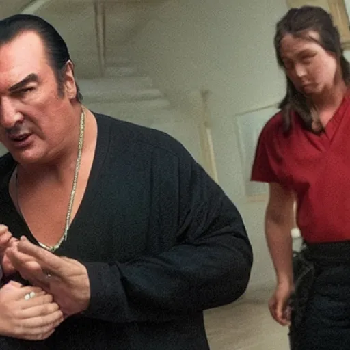 Image similar to a still of steven seagal with down syndrome in the movie thirteen