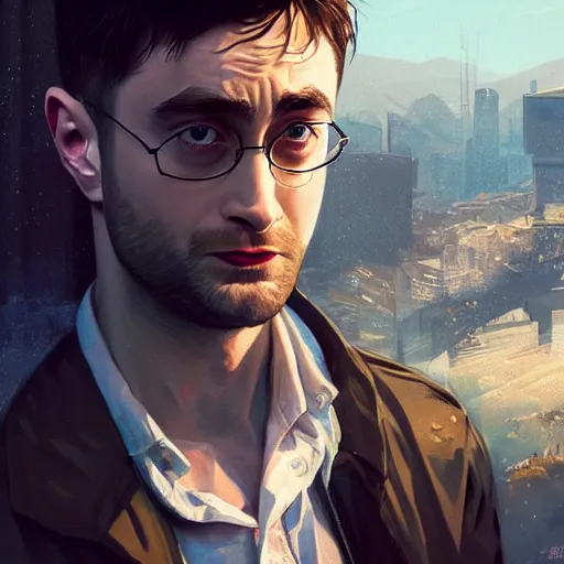 Prompt: highly detailed portrait, daniel radcliffe, in gta v, stephen bliss, unreal engine, fantasy art by greg rutkowski, loish, rhads, ferdinand knab, makoto shinkai and lois van baarle, ilya kuvshinov, rossdraws, tom bagshaw, global illumination, radiant light, detailed and intricate environment