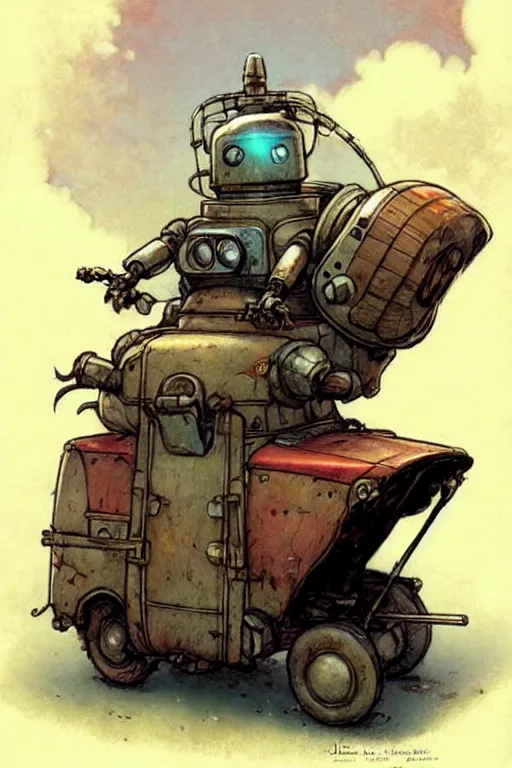 Image similar to adventurer ( ( ( ( ( 1 9 5 0 s retro future robot android robot mouse wagon book layout page. muted colors. ) ) ) ) ) by jean baptiste monge!!!!!!!!!!!!!!!!!!!!!!!!! chrome red