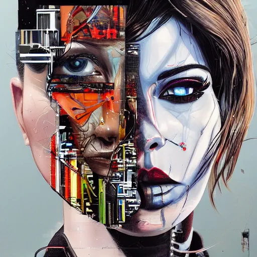 Prompt: a portrait of a character in a scenic environment by sandra chevrier, hyperdetailed, cyberpunk, cybernetically augmented, cool, trending on artstation