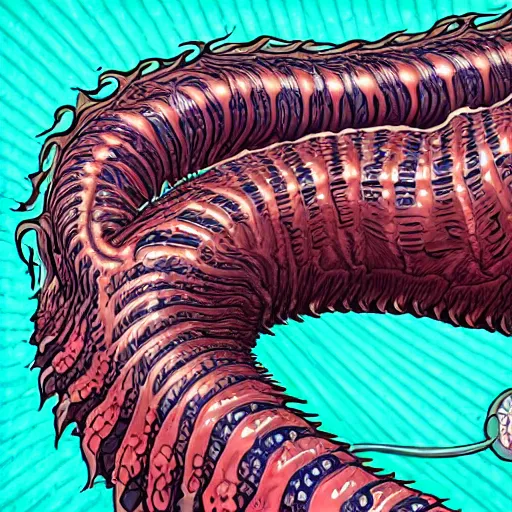 Image similar to bodyhorror portrait of biden who became a giant retarded lovecraftian worm, photo - realistic, color image, 2 k, highly detailed