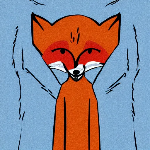 Image similar to A fox wearing a t-shirt and jeans, energetic, dynamic, digital art