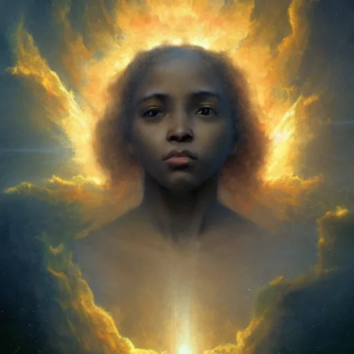 Prompt: detailed portrait of a nebula explosion, artstation, bouguereau, in africa, cinematic