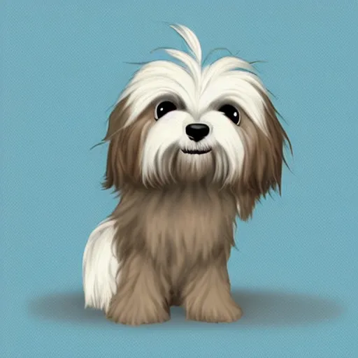 Image similar to cute little anthropomorphic maltese terrier like a gandalf, lord of the rings, lotr, paint