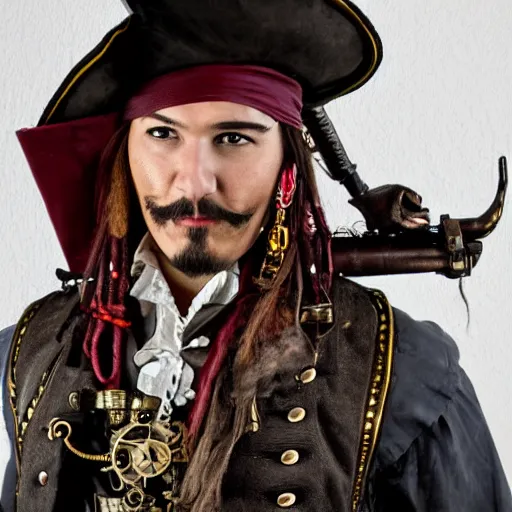 Image similar to A steampunk pirate