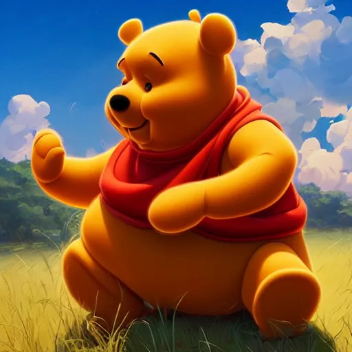 Image similar to xijinping as winnie the pooh, ben hur, loftis, cory behance hd by jesper ejsing, by rhads, makoto shinkai and lois van baarle, ilya kuvshinov, rossdraws global illumination