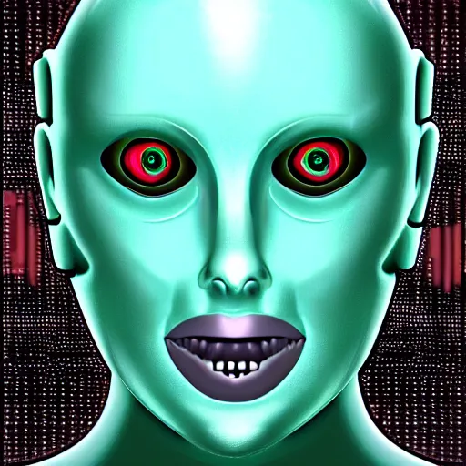 Image similar to as android of the new flesh with invasive cybernetic implants and viral infection, award winning digital art realistic