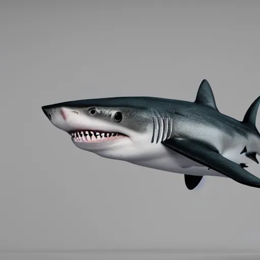 Image similar to A shark-shaped mouse design, Octane Render, Redshift Render, Arnold Render.