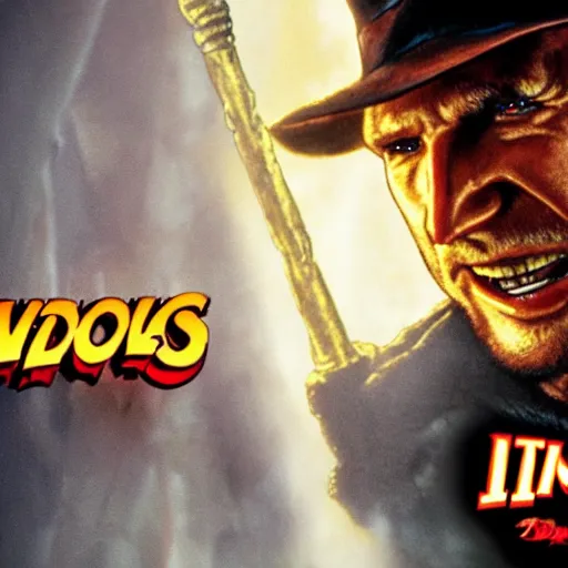 Prompt: a still of from the movie indiana jones and the temple of doom crossover with the game demon's souls