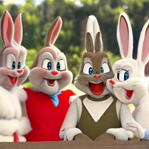 Image similar to bugs bunny as big chungus in real life