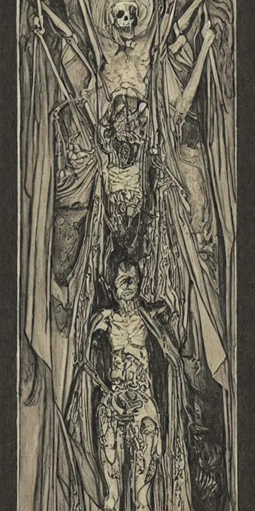 Image similar to the death tarot card by austin osman spare