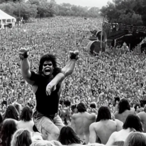 Image similar to hulk performing at woodstock